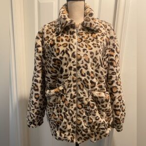 Entro Women’s Leopard Animal Print Jacket Coat Small/Medium